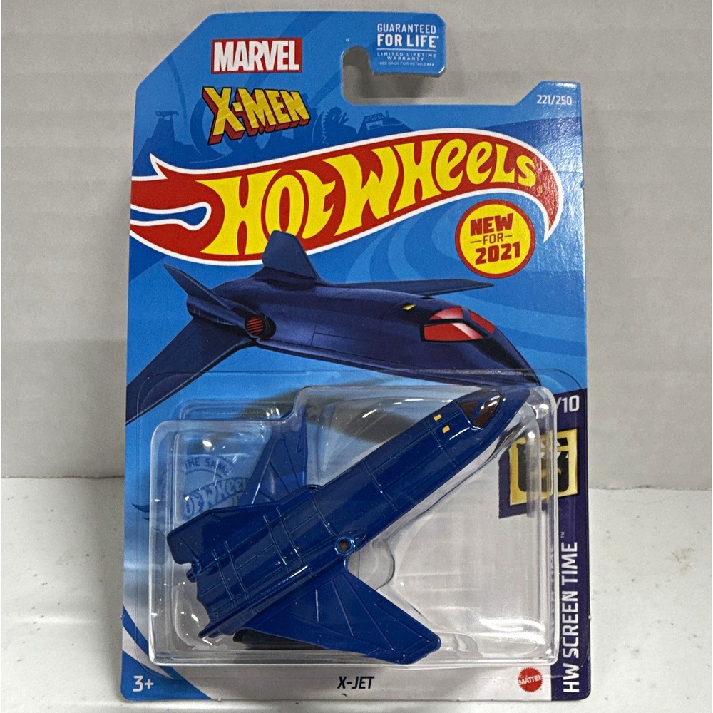 Hot Wheels Marvel X-Men X-Jet 1:64 Diecast Jet Aircraft Blue 2021